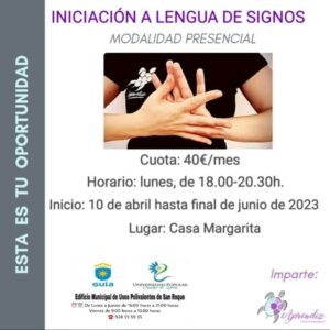 CARTEL INICIACION LENGUA DE SIGNOS 1