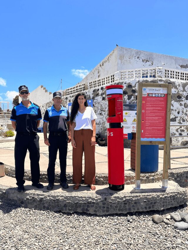 Agaete refuerza la seguridad del Puerto de las Nieves con un totem de Salvamento OneUp1