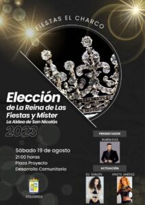 Cartel eleccioin reina y mister fiestas La Aldea 2023