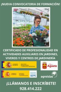 Agaete abre una nueva convocatoria de formación para desempleados/as, con certificado de profesionalidad en jardinería