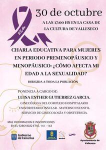 Charla Educativa para mujeres en periodo premenopausico y menopausico 30 Octubre 2023