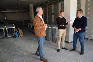 Teodoro Sosa Juan Diaz y Tine Martin en su visita en octubre a las obras del Centro de Formacion Municipal