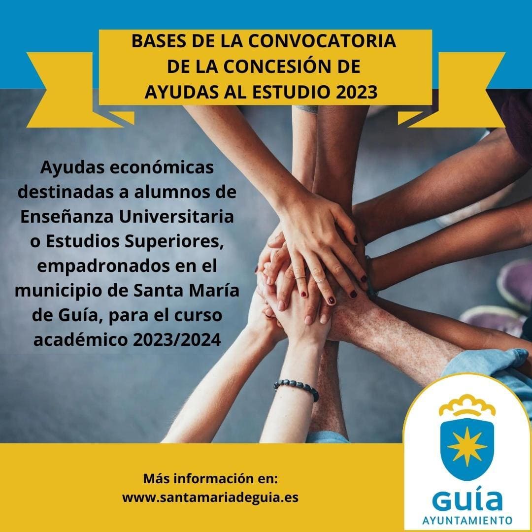 El Ayuntamiento de Guía publica la lista provisional de admitidos para las ayudas económicas a los estudiantes del municipio