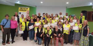 Foto de familia de la actividad de seguridad vial en el Club del Mayor de Galdar