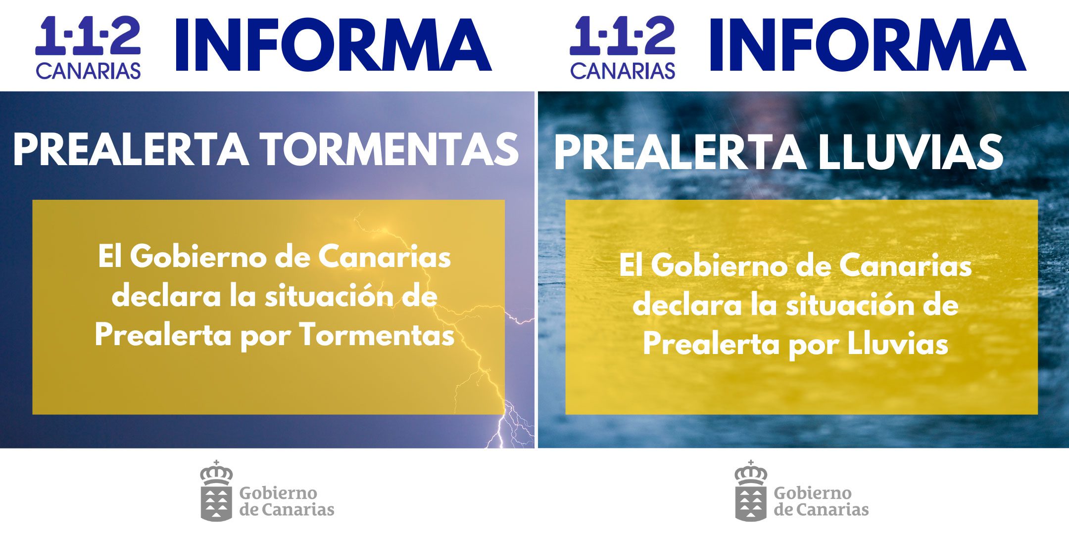 El Gobierno declara la situación de prealerta por lluvias y tormentas en toda Canarias