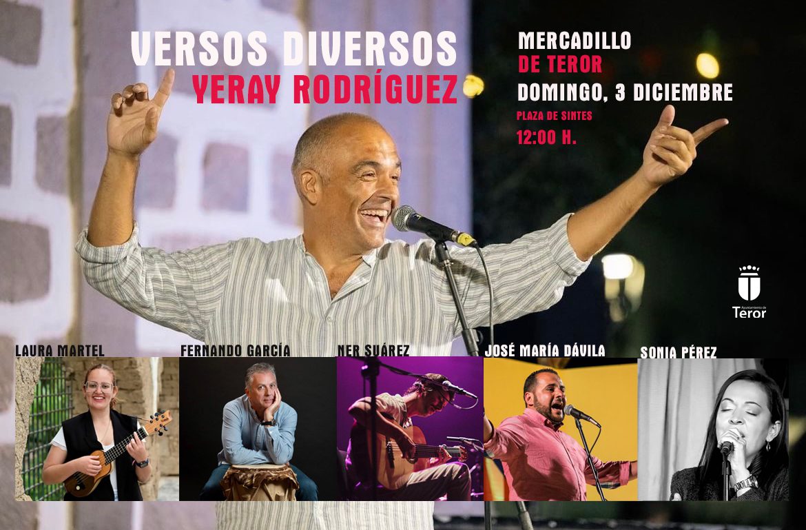 Yeray Rodríguez presenta este domingo en el Mercadillo de Teror sus ‘Versos diversos’ junto a varios músicos