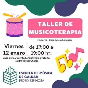 Cartel del taller de musicoterapia