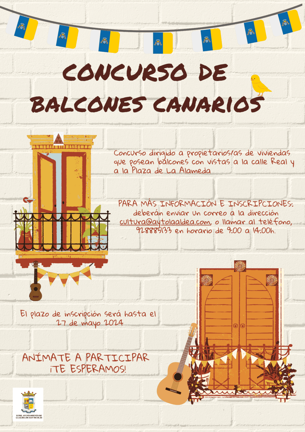 La Aldea de San Nicolás convoca el concurso de decoración de balcones con motivo del Día de Canarias