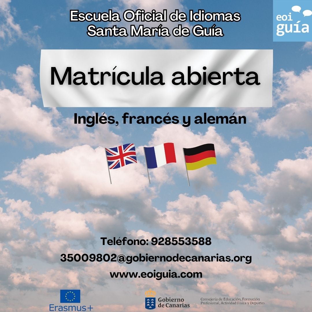 Matrícula abierta en la Escuela Oficial de Idiomas de Santa María de Guía