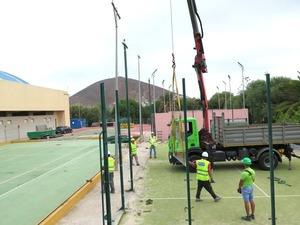 Ejecución de los trabajos del Centro Deportivo Polivalente junto al pabellón municipal