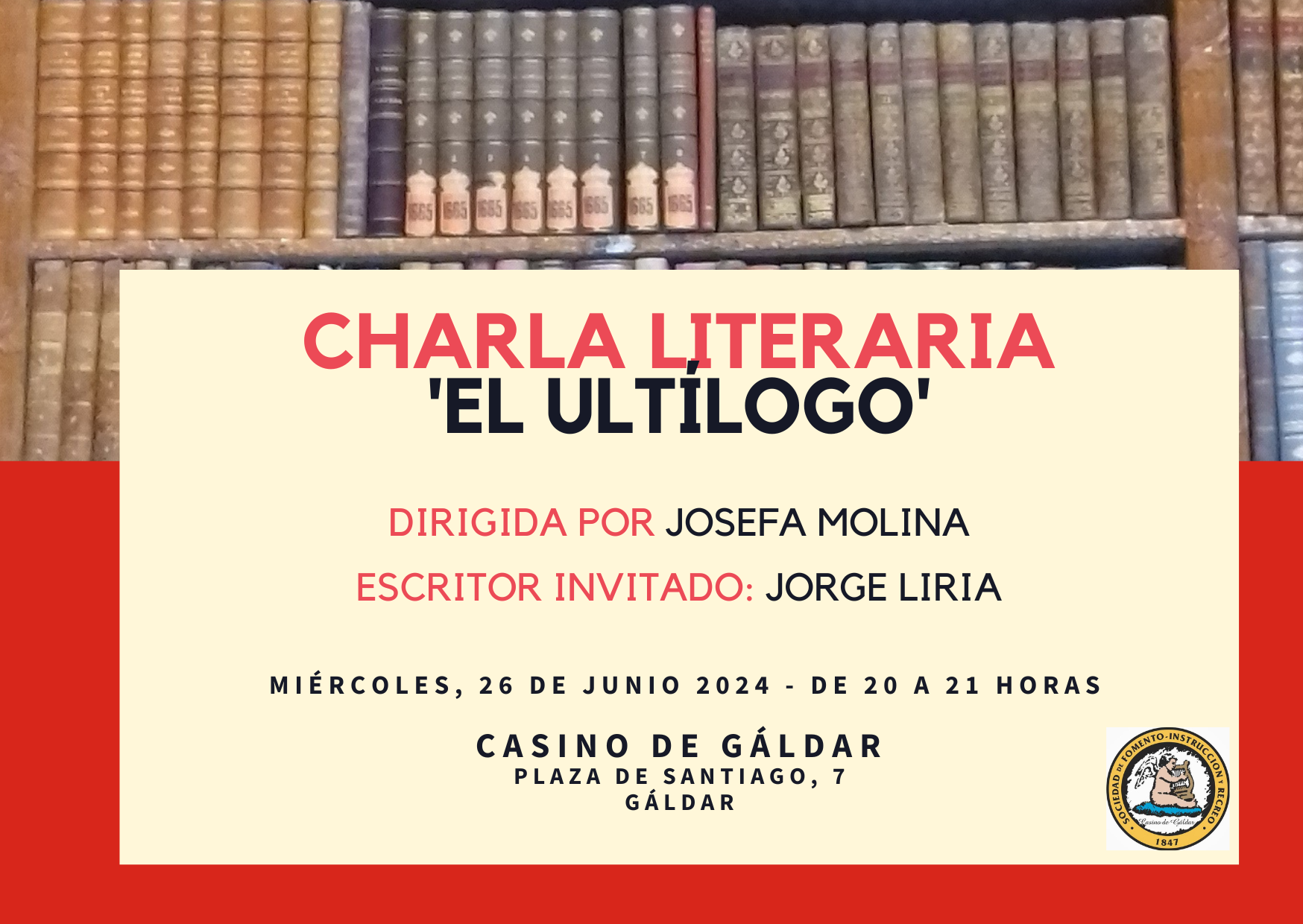 El escritor y editor Jorge Liria invitado a la la charla literaria ‘El Ultílogo’