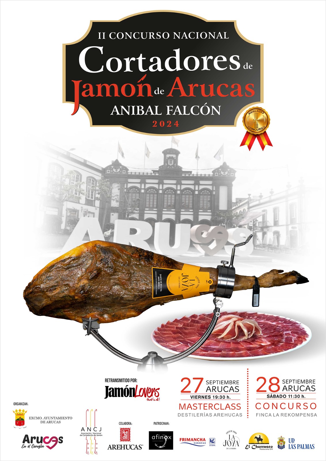 El Ayuntamiento  de Arucas  organiza una Masterclass de corte de jamón y el Segundo Concurso de Cortadores de Jamón “Aníbal Falcón”.