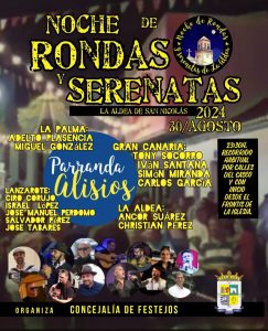 Cartel Noche Rondas y Serenatas La Aldea 2024