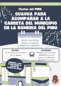 Cartel guagua Romeria del Pino 2024