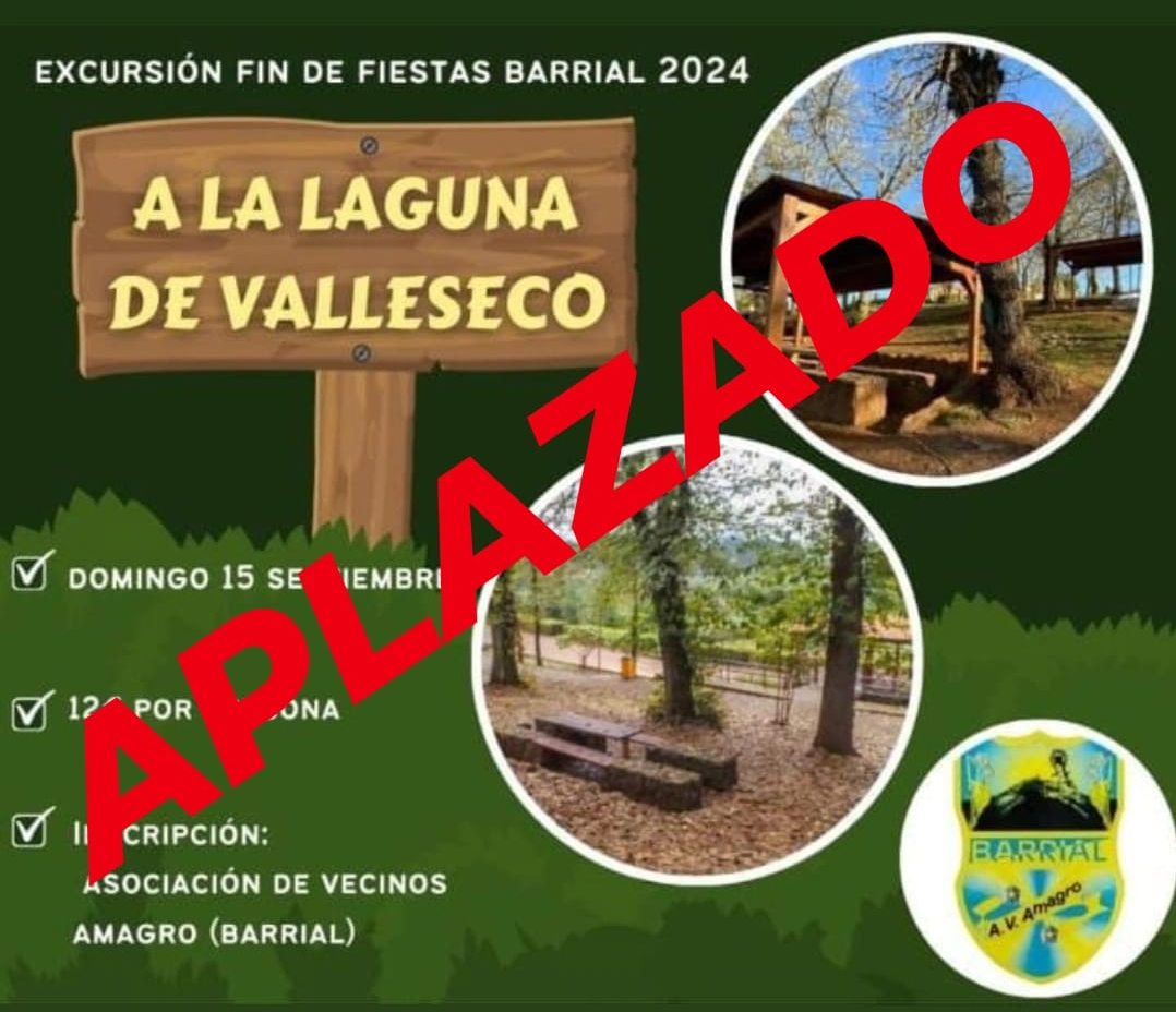 Se aplaza la excursión fin de fiestas de Barrial.