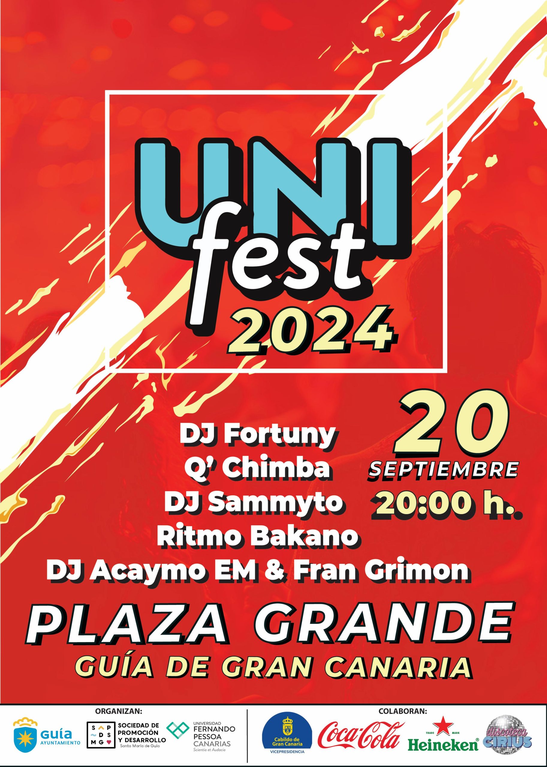 Guía celebra este viernes el UNIFEST con las actuaciones de DJ Fortuny, Q’Chimba, DI Sammito, Ritmo Bakano y DJ Acaymo EM & Fran Grimón