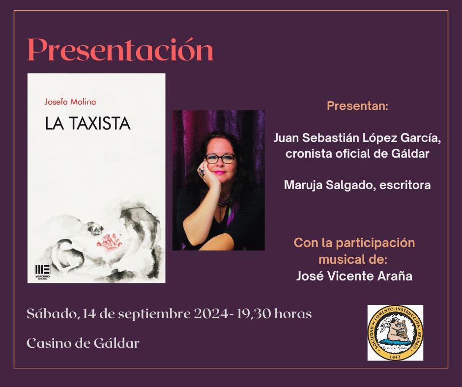 La escritora Josefa Molina presenta ‘La Taxista’, una novela ‘con altas dosis de crítica social, reivindicativa y feminista’