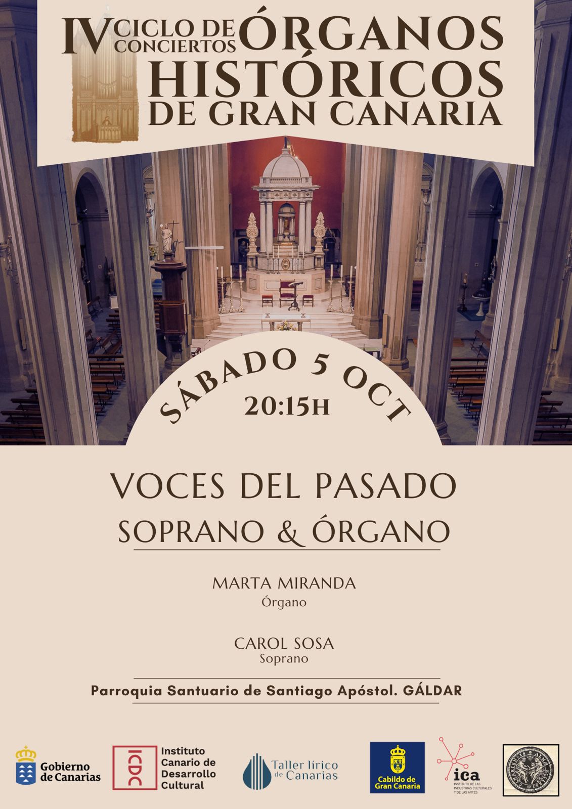 El Santuario de Santiago acoge este sábado el IV Ciclo de Conciertos Órganos Históricos de Gran Canaria