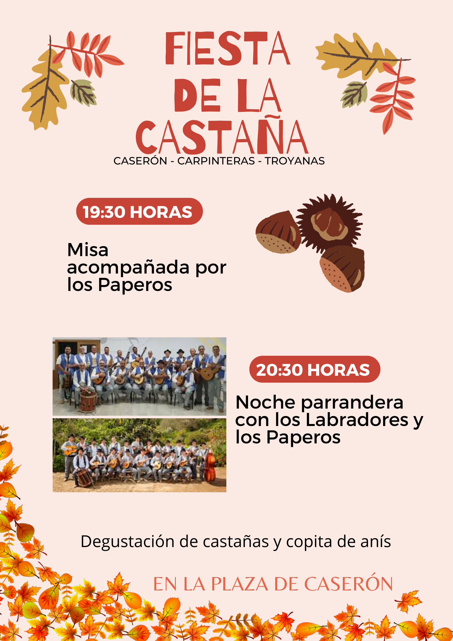 Noche parrandera y tostado en las Fiestas de La Castaña en Valleseco