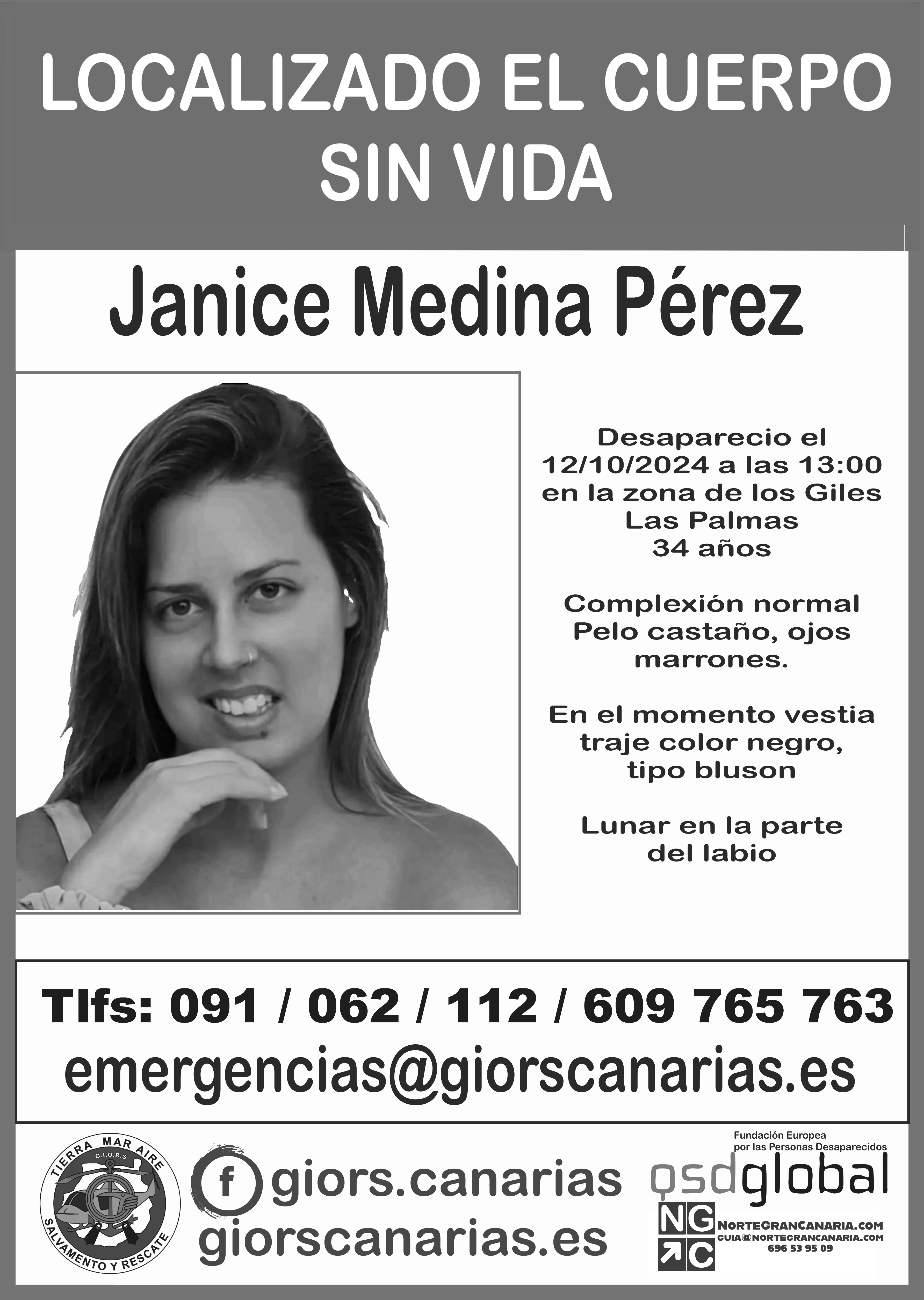 Localizada sin vida Janice Medina Pérez