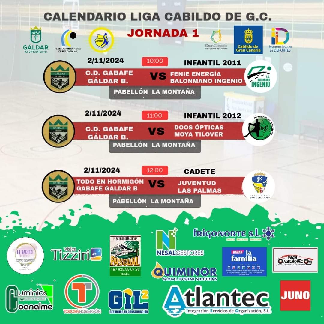 El pasado sábado día 2 de noviembre dió comienzo la Liga Cabildo de Gran Canaria para el Club GaBaFe Gáldar Balonmano