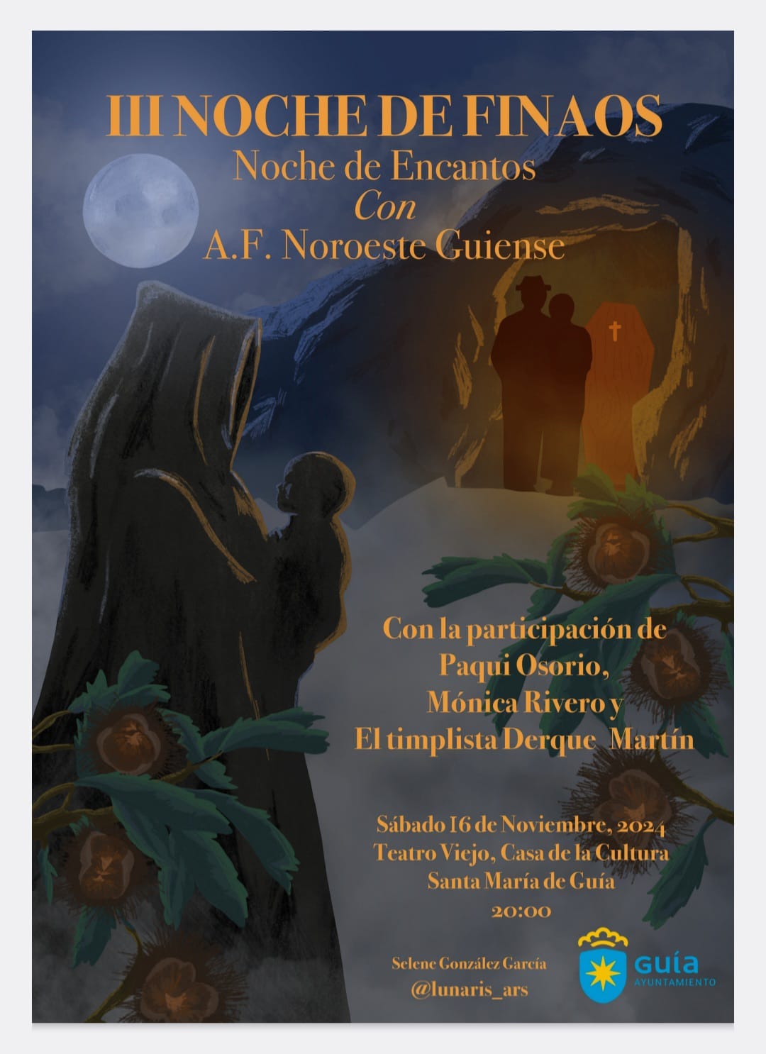 La Agrupación Folclórica  Noroeste Guíense nos invita  a su Noche de Encanto en su celebración  de los Finaos.