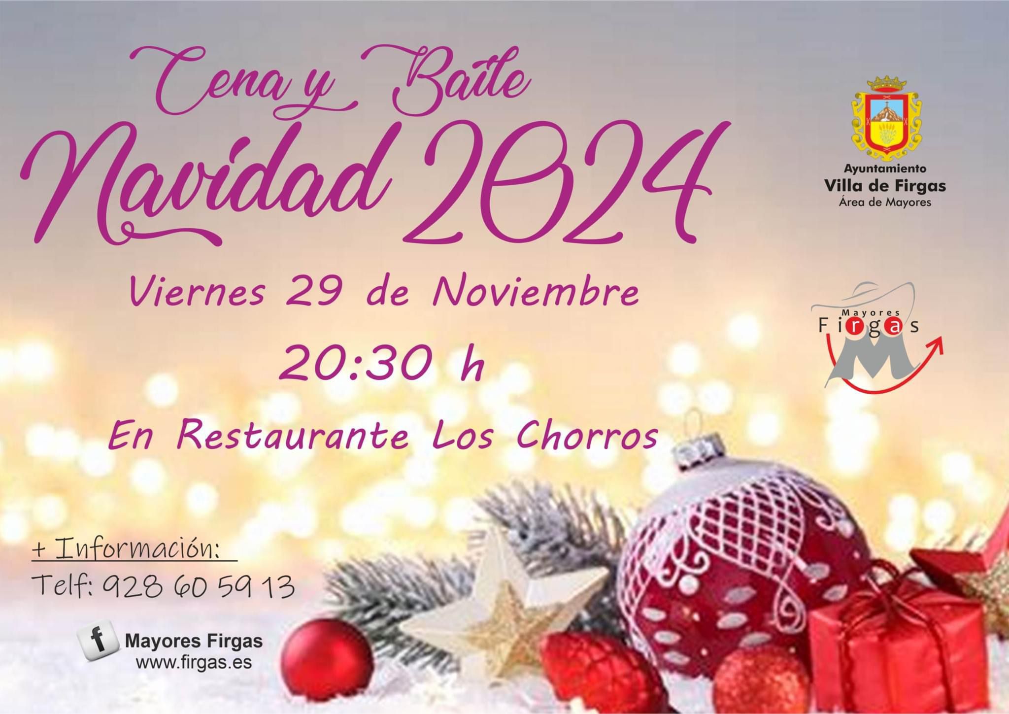 La Concejalía de Mayores te invita a participar en una cena y baile para celebrar las fiestas de Navidad el 29 de noviembre