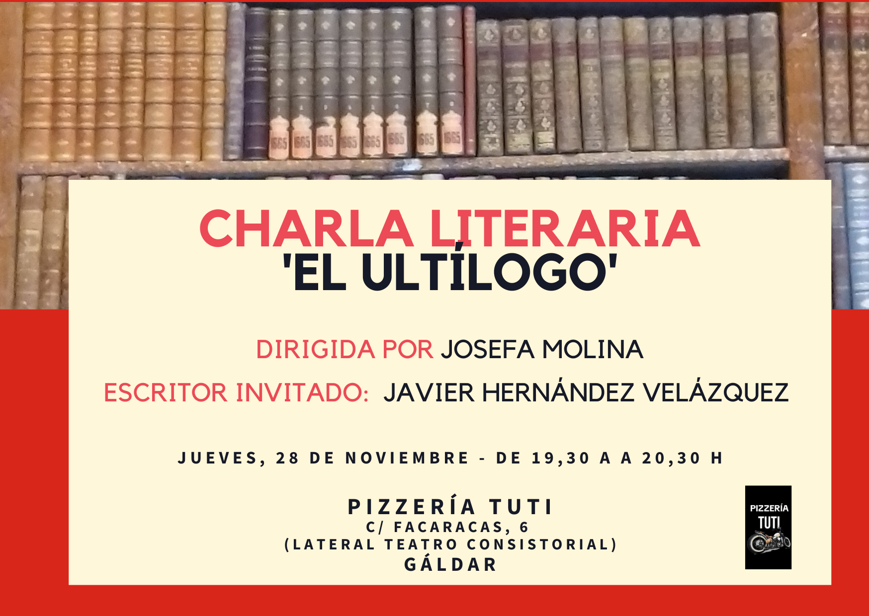 El escritor Javier Hernández, nuevo invitado a la charla literaria ‘El Ultílogo’