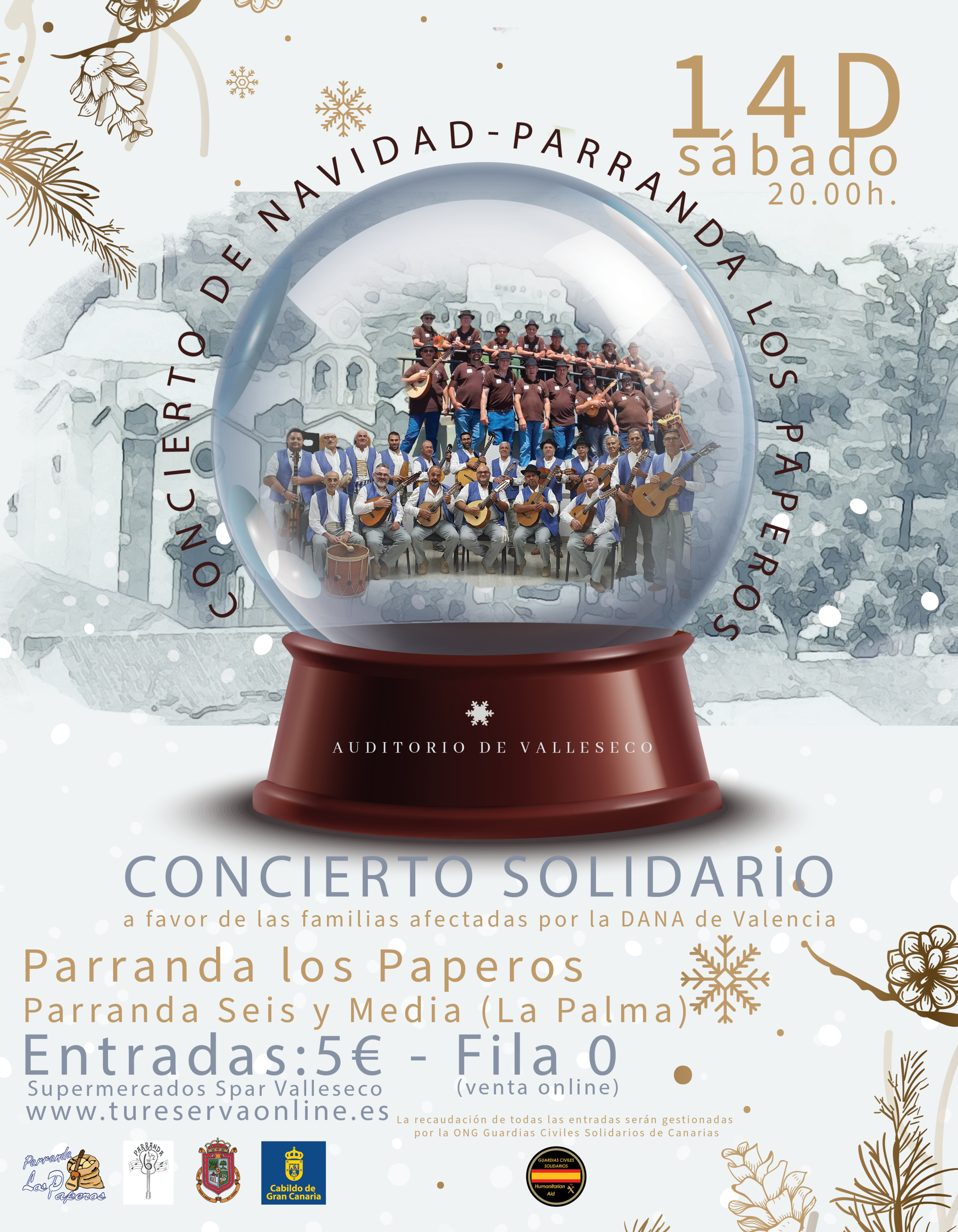 Valleseco acoge un Concierto Solidario a beneficio de las personas afectadas por la DANA