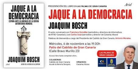 El magistrado Joaquim Bosch presenta en Gran Canariasu último libro, ‘Jaque a la democracia’