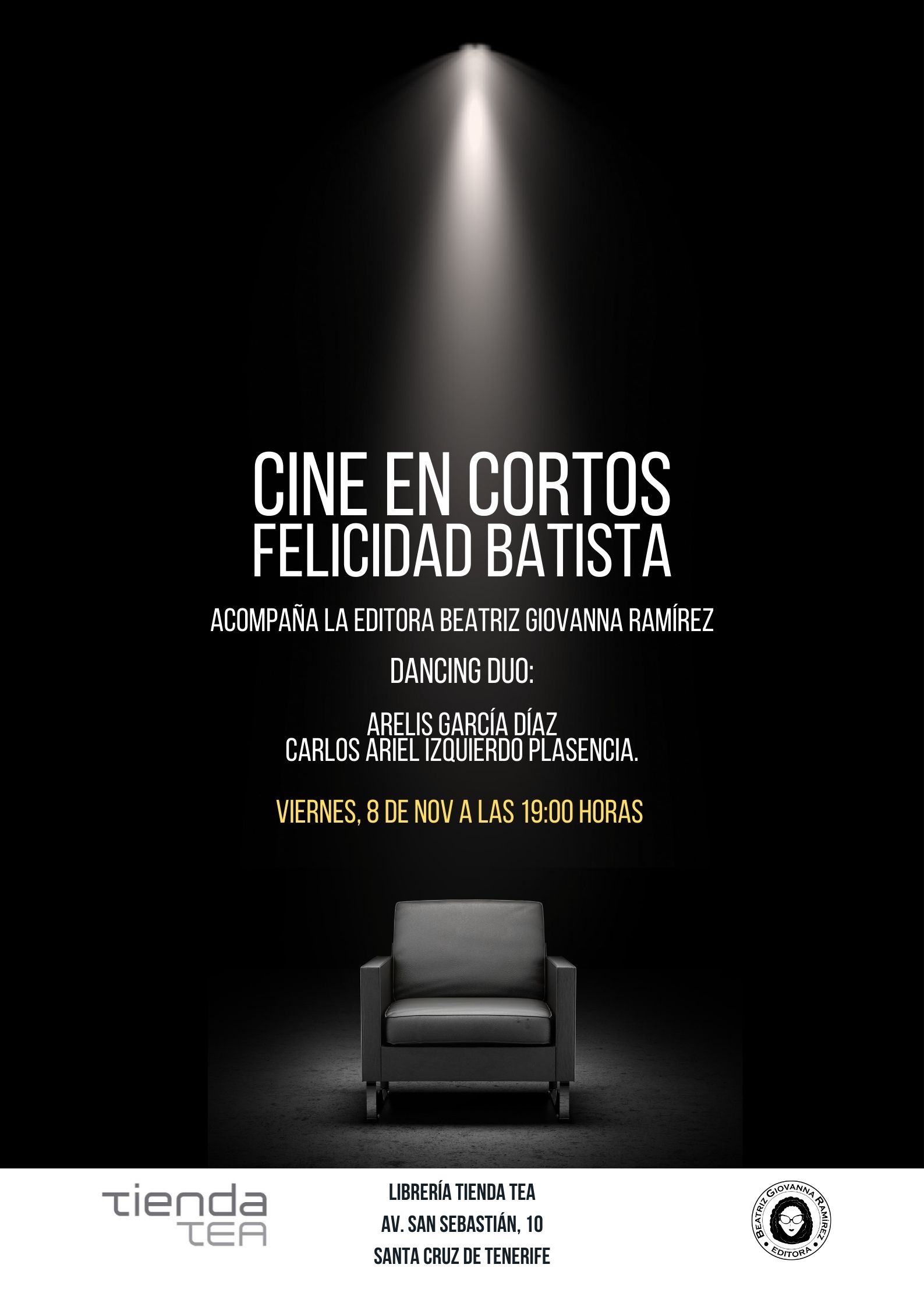 Felicidad Batista presenta Cine en cortos, su nuevo libro de microficción inspirado en el lenguaje cinematográfico, en el Tenerife Espacio de las Artes (TEA)