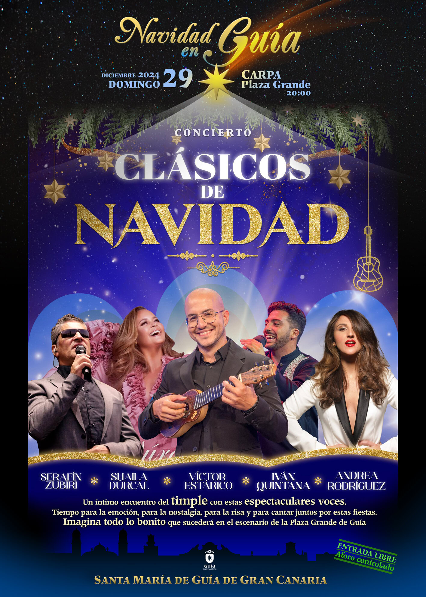 Shaila Dúrcal y Serafín Zubiri actúan este domingo en Guía dentro del concierto ‘Clásicos de Navidad’