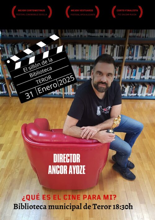 El sillón de la Biblioteca’ recibe este viernes al cineasta terorense Ancor Ayoze