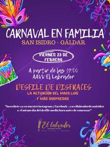 Cartel anuncio carnaval profesional moderno morado scaled