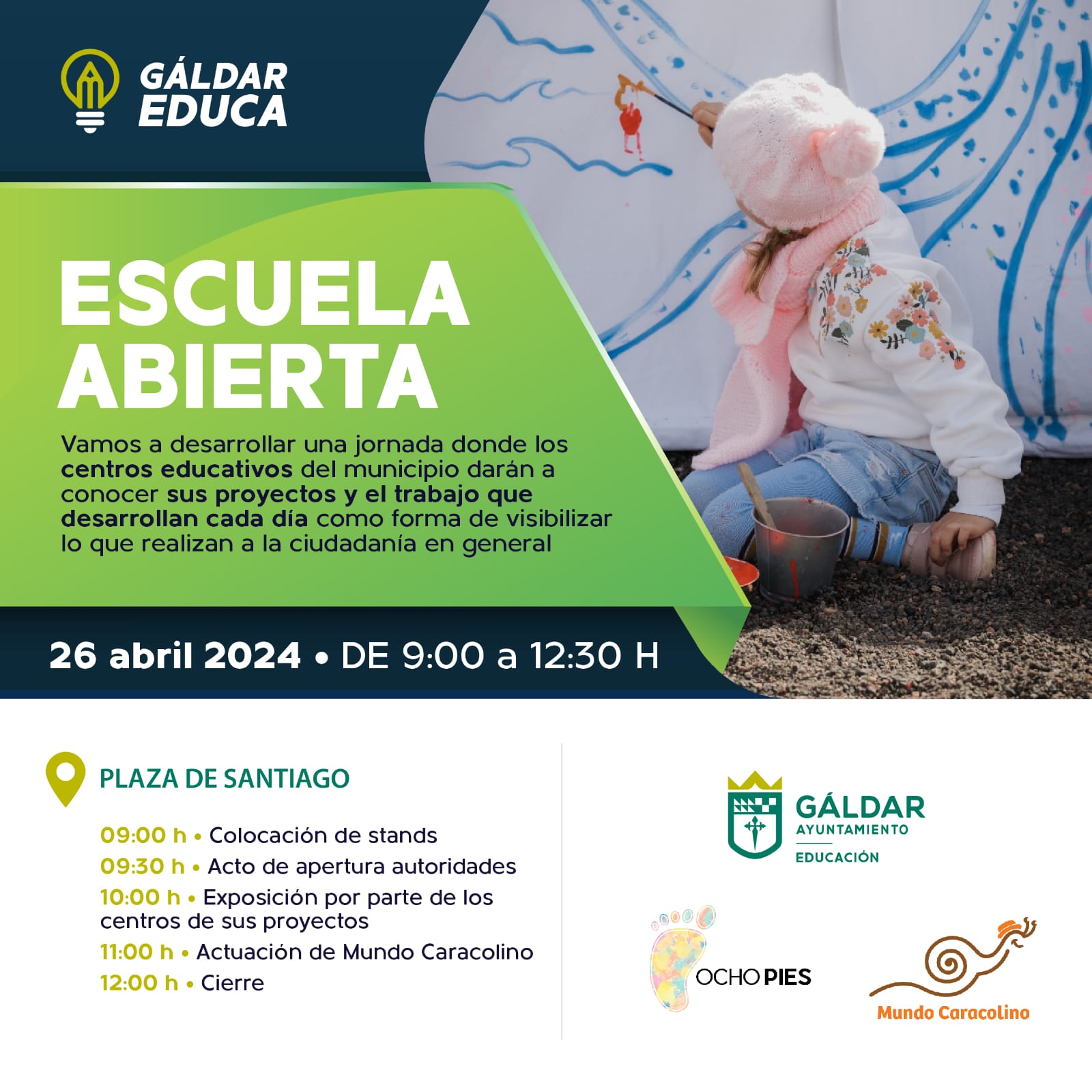 ‘Gáldar Educa’ ofrece este viernes una jornada de exposición de proyectos en la Plaza de Santiago