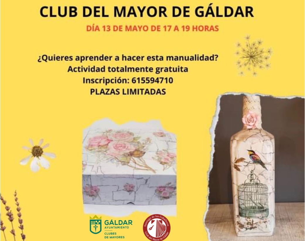 El Club del Mayor acoge el 13 de mayo un taller de manualidades