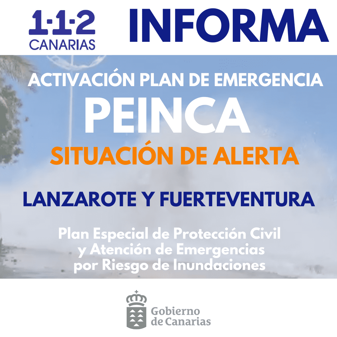El Gobierno de Canarias declara la situación de Alerta por riesgo de Inundaciones en Lanzarote y Fuerteventura
