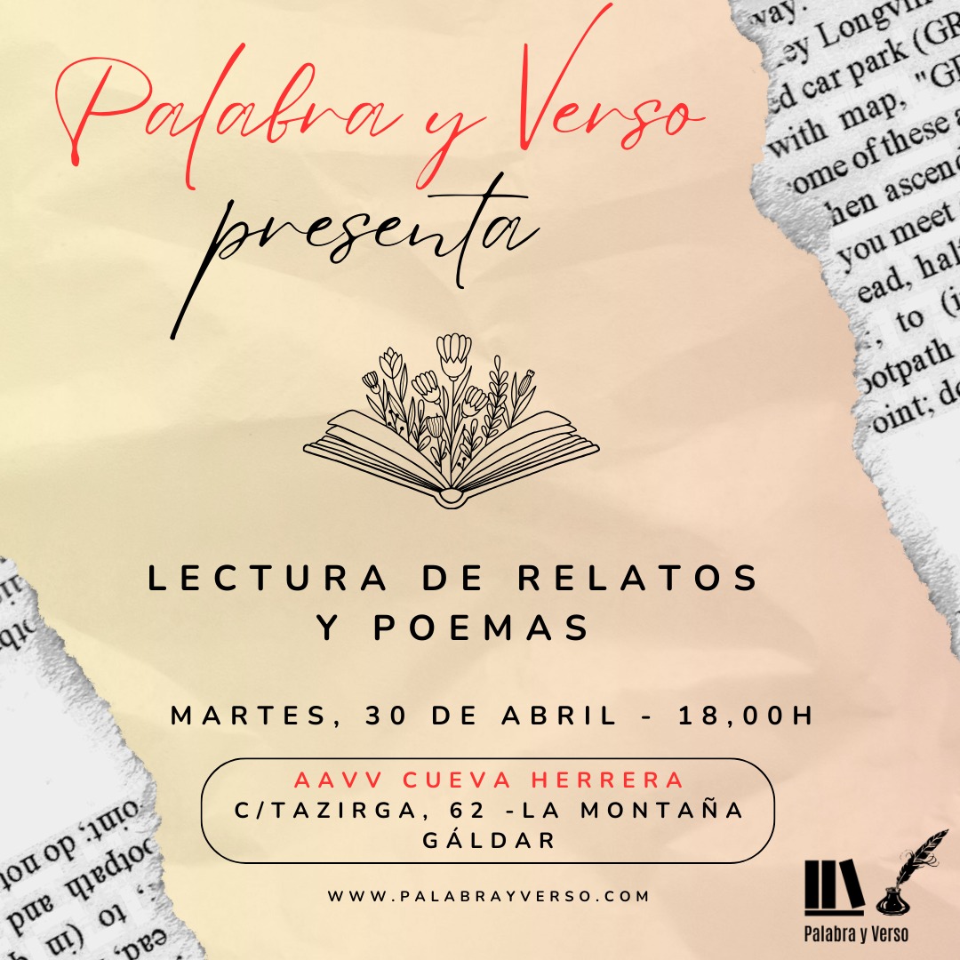 Palabra y Verso cierra el mes dedicado a  los libros con una lectura de relatos y poemas en la AAVV Cueva Herrera