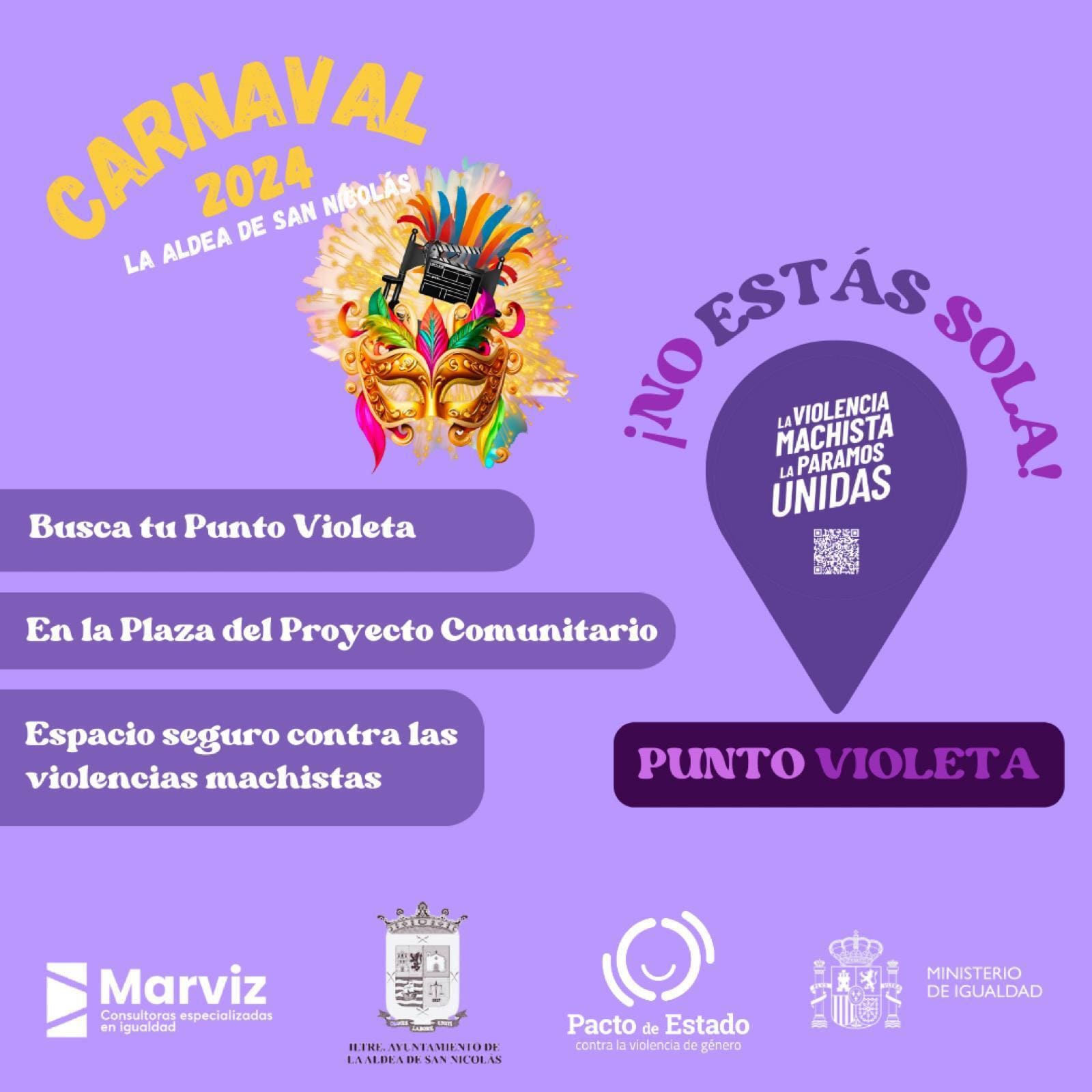 El Carnaval Le Cinéma de La Aldea de San Nicolás contará con un punto violeta