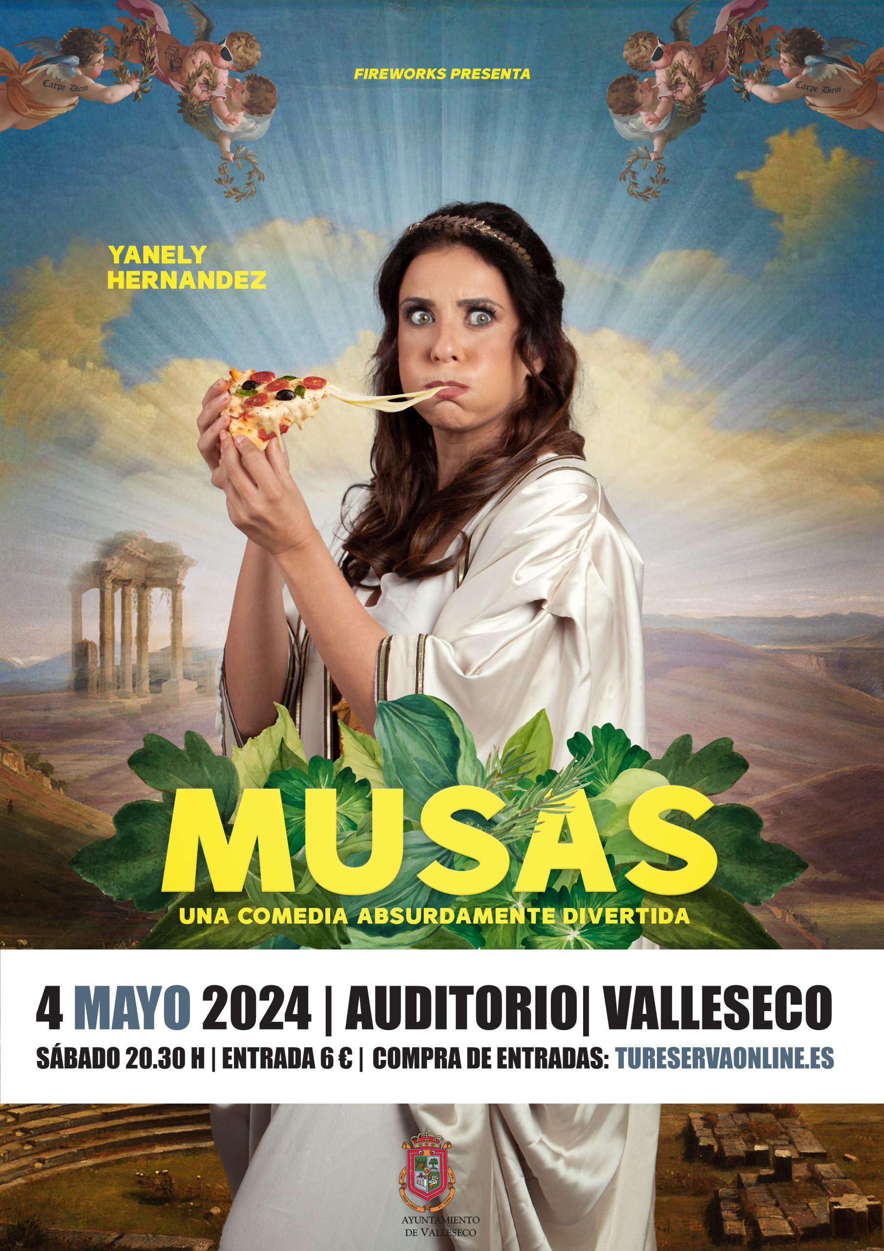 “Musas, una comedia absurdamente divertida” con Yanely Hernández en el auditorio de Valleseco