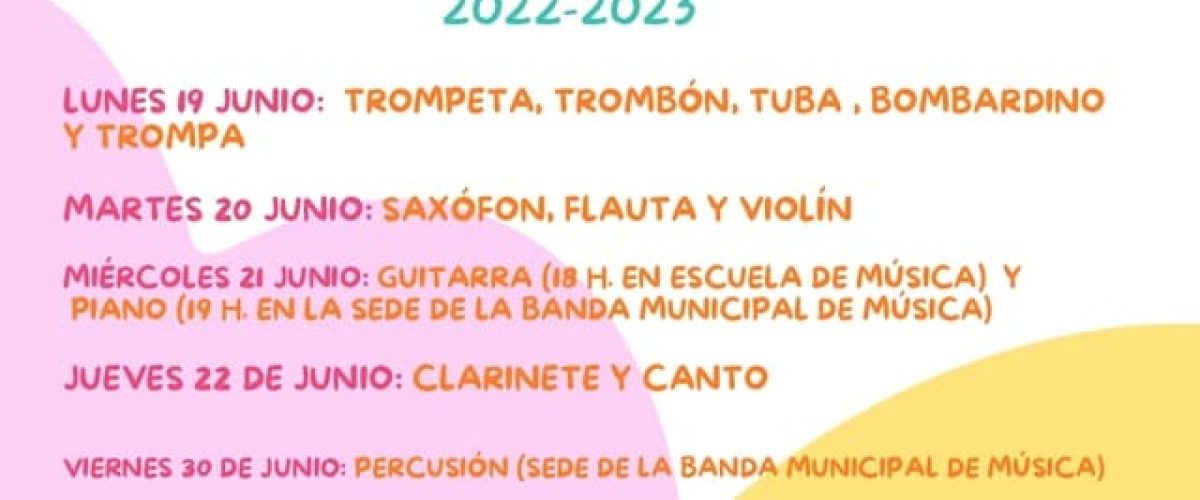 Cartel audiciones Escuela de Musica