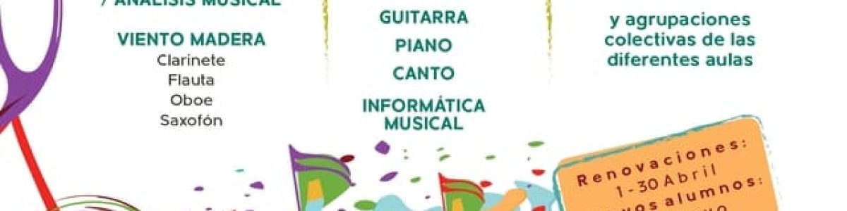 Cartel de la oferta formativa de la Escuela de Música