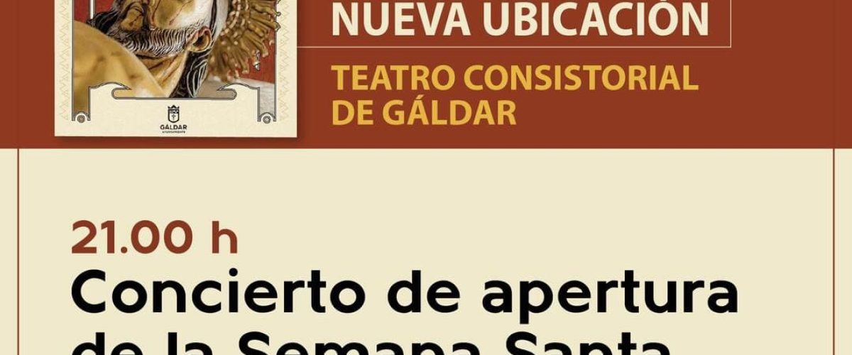 Cartel del cambio de ubicación del concierto de apertura de Semana Santa