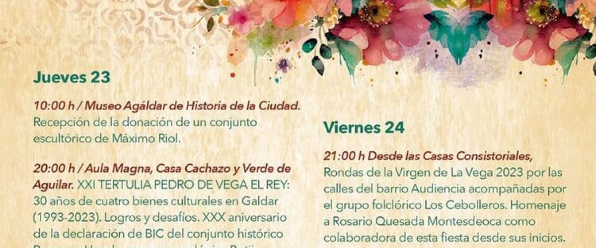 Cartel del programa de la Bajada de la Virgen de La Vega 2