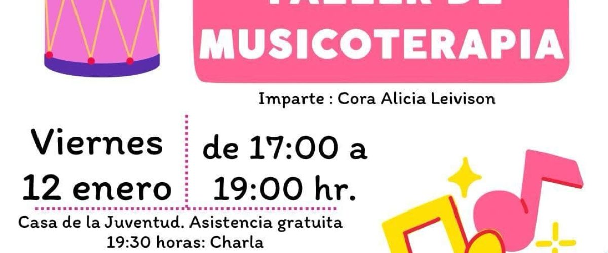 Cartel del taller de musicoterapia