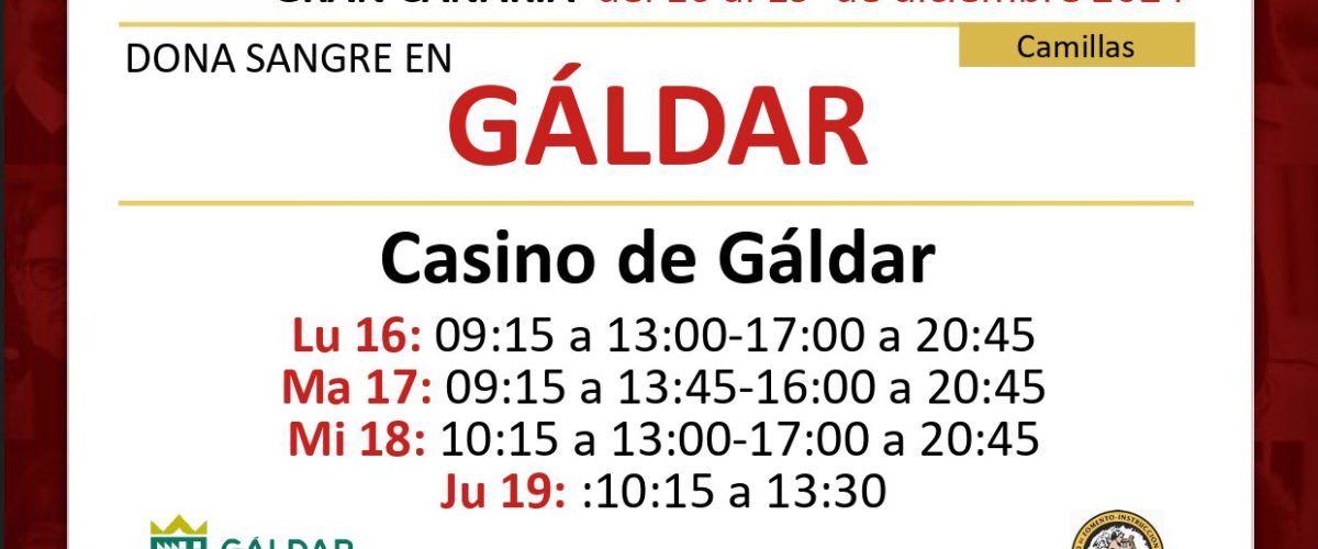 Cartel donación de sangre en el Casino de Gáldar