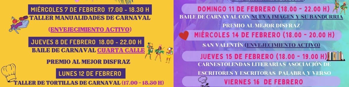 Carteles de la programacion del Carnaval en los Clubes de Mayores21