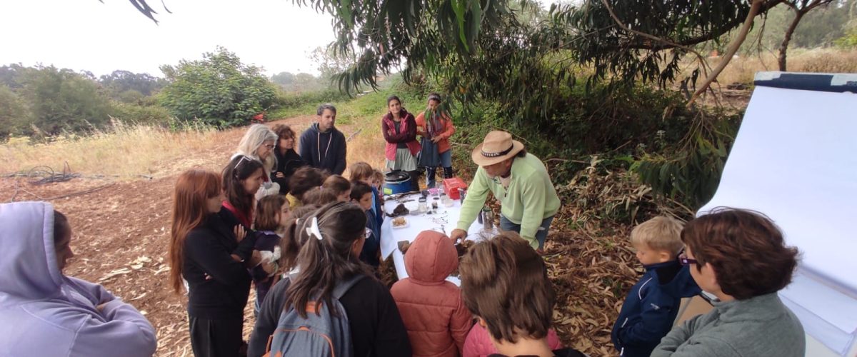 En la imagen los participantes en el taller infantil ‘Como se alimentan los arboles desde las semillas al bosque celebrado en el Aula de la Naturaleza de Verdejo el pasado sabado