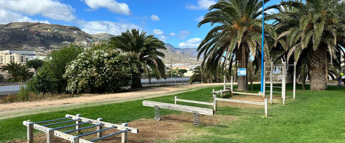 Estado actual de los aparatos de calistenia en el Parque de El Bardo