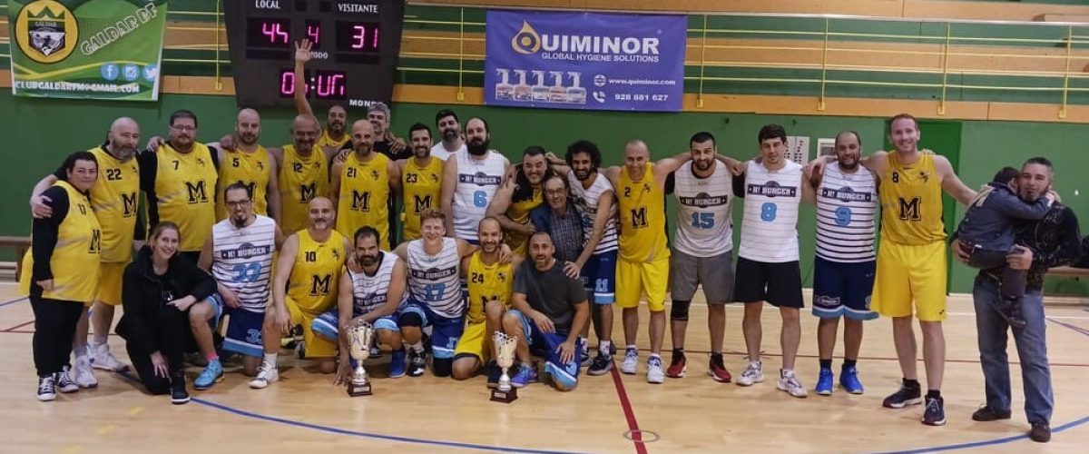 Foto de familia de la final de Copa de la Liga Municipal de Baloncesto Aficionado de Galdar 1